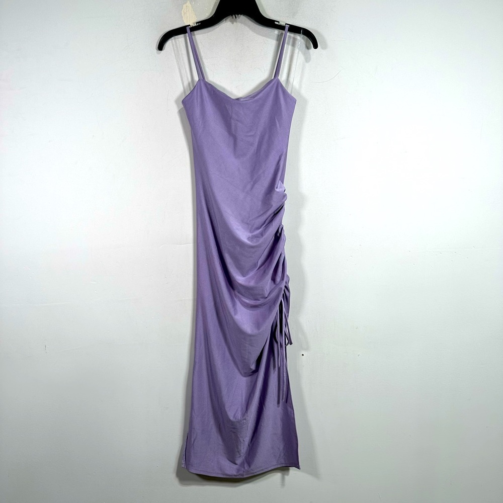 Shasa Halter Backless Ruched Midi Dress, Women's Size M - Purple